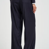 Pantaloni donna in twill lucido blu notte A04798 06461861 PESERICO 