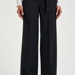 Pantalone donna gabardina in lana stretch nero A04860A A3472A05 PESERICO 
