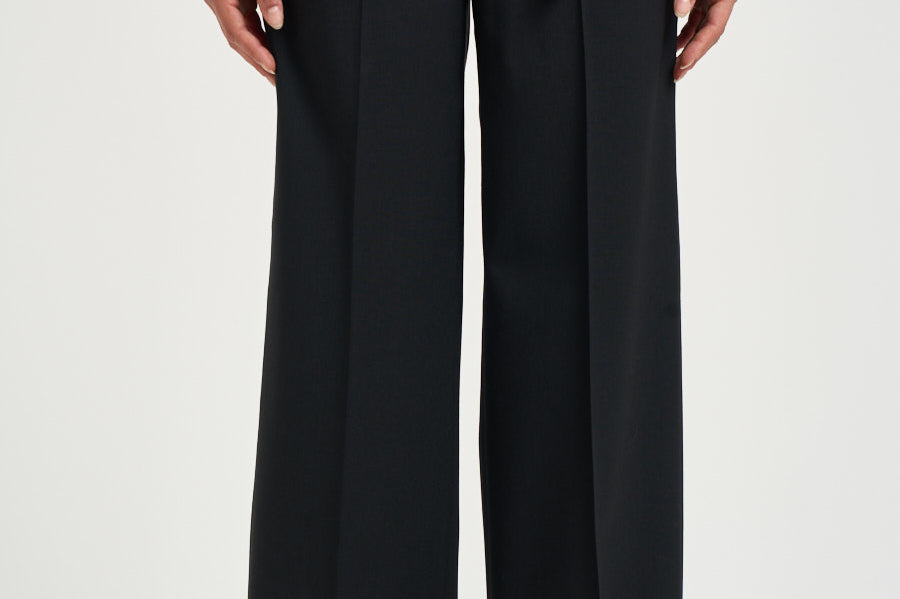 Pantalone donna gabardina in lana stretch nero A04860A A3472A05 PESERICO 