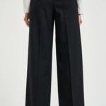 Pantalone donna gabardina in lana stretch nero A04860A A3472A05 PESERICO 
