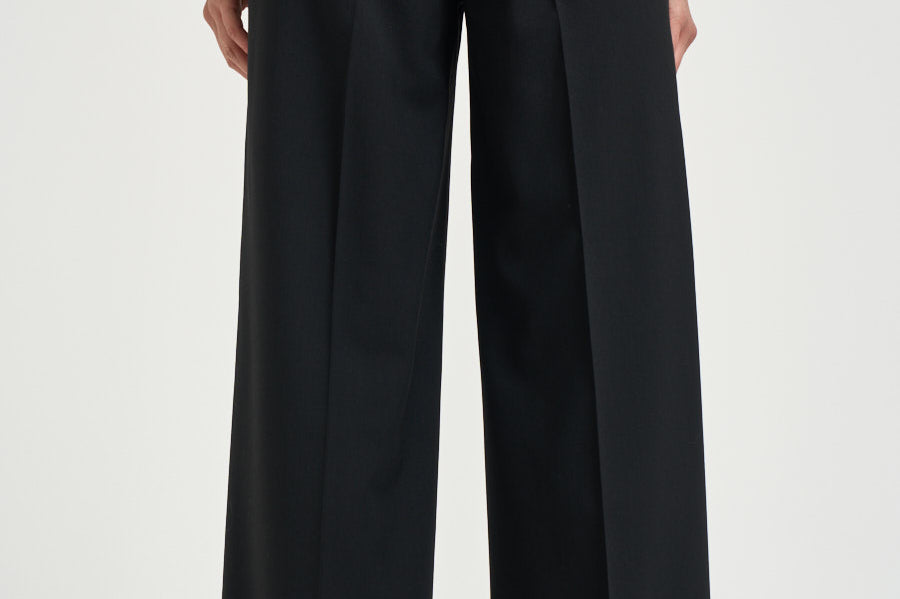 Pantalone donna gabardina in lana stretch nero A04860A A3472A05 PESERICO 