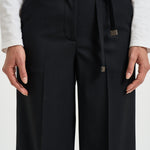 Pantalone donna gabardina in lana stretch nero A04860A A3472A05 PESERICO 
