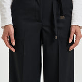Pantalone donna gabardina in lana stretch nero A04860A A3472A05 PESERICO 
