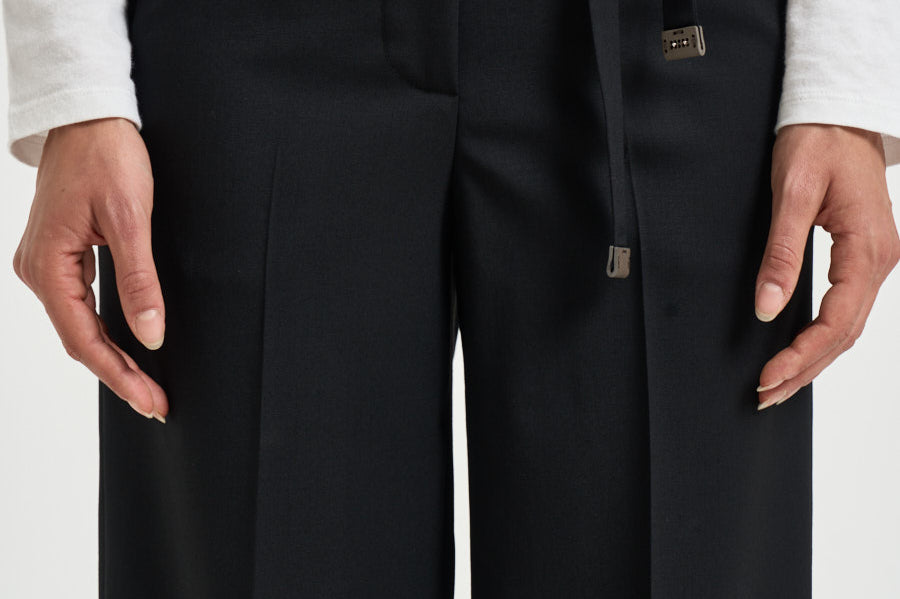Pantalone donna gabardina in lana stretch nero A04860A A3472A05 PESERICO 