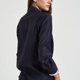 Camicia donna in twill lucido blu notte A06818D 06461861 PESERICO 