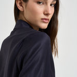 Camicia donna in twill lucido blu notte A06818D 06461861 PESERICO 