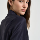 Camicia donna in twill lucido blu notte A06818D 06461861 PESERICO 