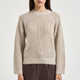 Maglia donna tricot traforato avorio A99247F05 G9100G44 PESERICO 