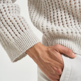 Maglia donna tricot traforato panna A99247F05 G9100G76 PESERICO 