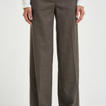 Pantalone donna palazzo marrone mèlange P04567 02666952 PESERICO 