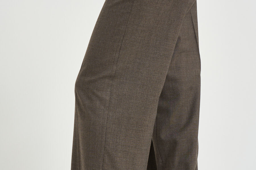 Pantalone donna palazzo marrone mèlange P04567 02666952 PESERICO 