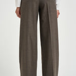Pantalone donna palazzo marrone mèlange P04567 02666952 PESERICO 