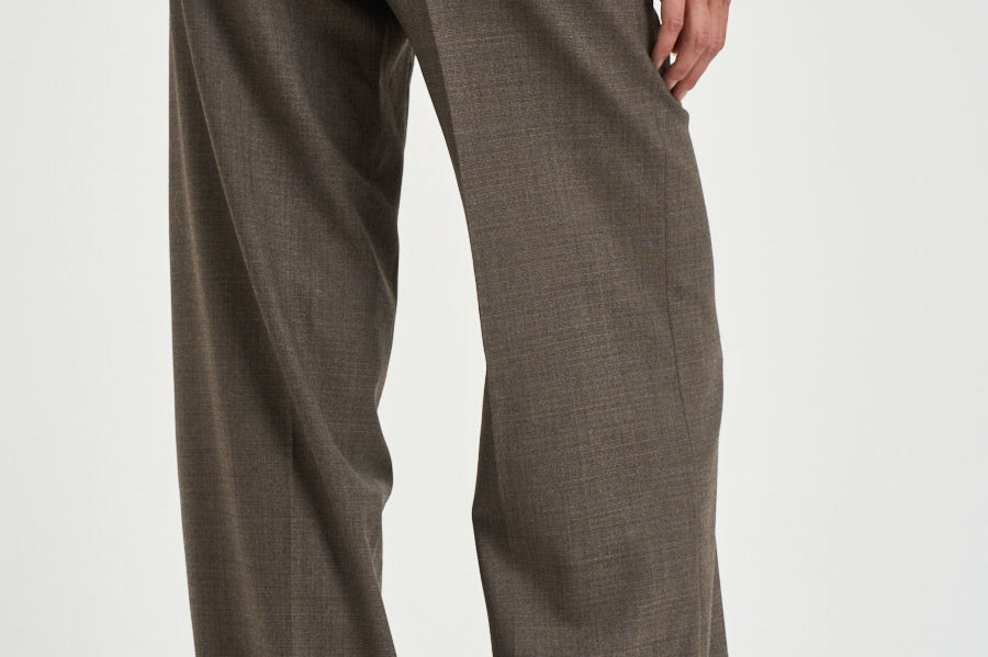 Pantalone donna palazzo marrone mèlange P04567 02666952 PESERICO 