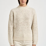 Maglia donna girocollo panna e tortora S99507F05 A9247A40 PESERICO 