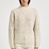 Maglia donna girocollo panna e tortora S99507F05 A9247A40 PESERICO 