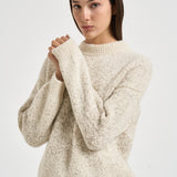 Maglia donna girocollo panna e tortora S99507F05 A9247A40 PESERICO 