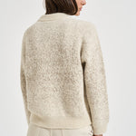 Maglia donna girocollo panna e tortora S99507F05 A9247A40 PESERICO 