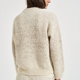 Maglia donna girocollo panna e tortora S99507F05 A9247A40 PESERICO 