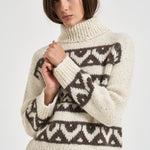 Maglia donna tricot filato moulinè bottonato panna S99527F03 G9243G52 PESERICO 
