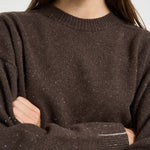 Maglione girocollo in dettagli laminati marrone S99984F07K 09095252 PESERICO 