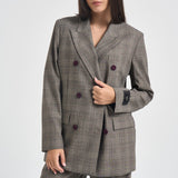 Blazer donna doppiopetto fantasia multicolor 105617 A3FF NEW GUINEACYZ PINKO 