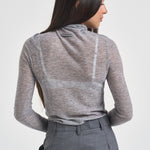 Maglia donna a collo alto e micro paillettes grigia 105821 A2PM MOSSI42 PINKO 
