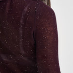 Maglia donna a collo alto e micro paillettes bordeaux 105821 A2PM MOSSW63 PINKO 