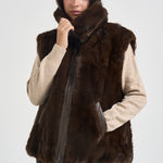 Gilet donna in ecopelliccia marrone 106939A3C5 GLOSSINAM11 PINKO 