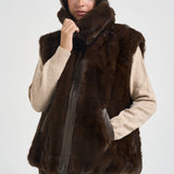Gilet donna in ecopelliccia marrone 106939A3C5 GLOSSINAM11 PINKO 