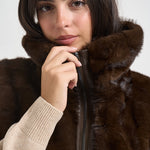 Gilet donna in ecopelliccia marrone 106939A3C5 GLOSSINAM11 PINKO 