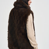 Gilet donna in ecopelliccia marrone 106939A3C5 GLOSSINAM11 PINKO 