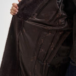 Cappotto donna lungo in ecopelliccia marrone scuro 107168A3FK CALENDULAL72 PINKO 