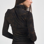 Maglia donna dolcevita camouflage marrone BRENDOLA107735 A3MTSD3 PINKO 
