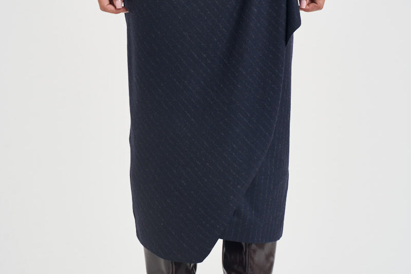 Gonna donna midi gessata blu navy CAPENA107706 A3MCEI1 PINKO 