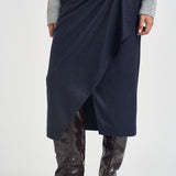 Gonna donna midi gessata blu navy CAPENA107706 A3MCEI1 PINKO 