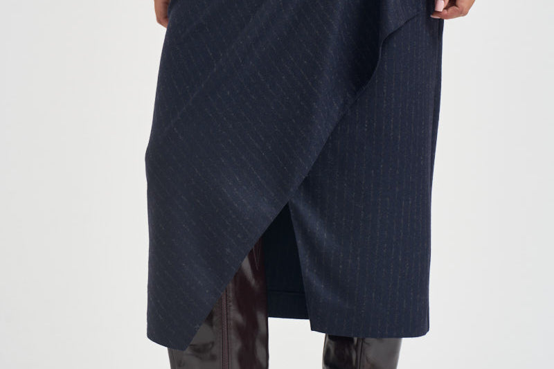 Gonna donna midi gessata blu navy CAPENA107706 A3MCEI1 PINKO 