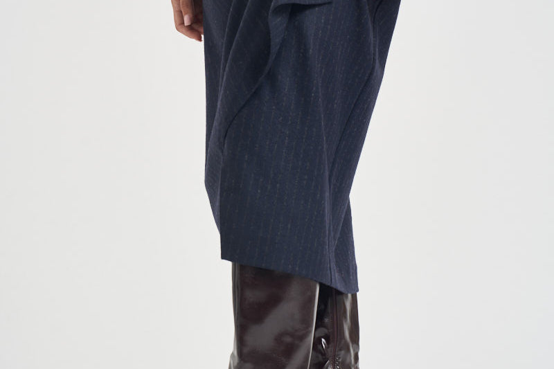 Gonna donna midi gessata blu navy CAPENA107706 A3MCEI1 PINKO 