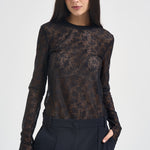 Maglia donna in tulle semitrasparente nera CASALFERRO107805 A3OJZ99 PINKO 