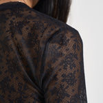 Maglia donna in tulle semitrasparente nera CASALFERRO107805 A3OJZ99 PINKO 