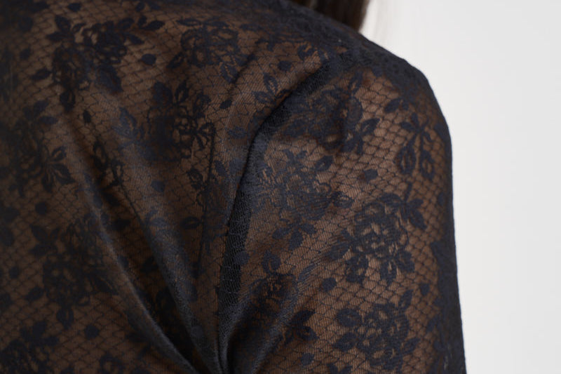 Maglia donna in tulle semitrasparente nera CASALFERRO107805 A3OJZ99 PINKO 