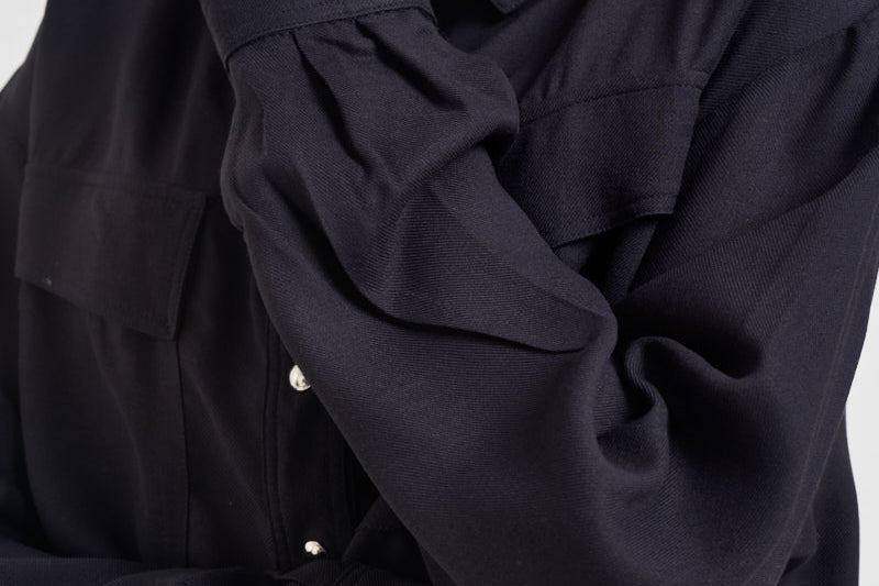 Camicia donna con tasconi in twill viscosa blu navy COROLLE107843 A30PG03 PINKO 