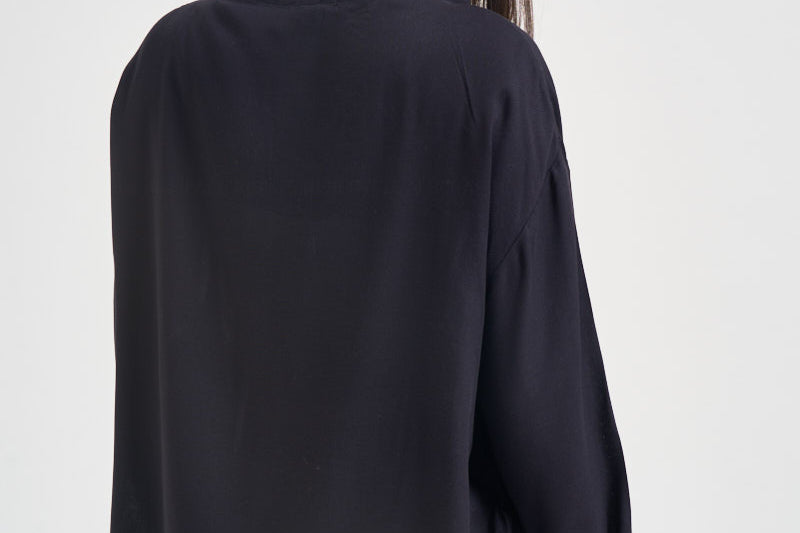 Camicia donna con tasconi in twill viscosa blu navy COROLLE107843 A30PG03 PINKO 