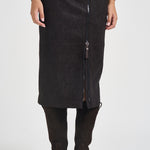 Gonna donna Nabuk midi con zip marrone MONTIANO107806 A3MDM04 PINKO 