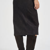 Gonna donna Nabuk midi con zip marrone MONTIANO107806 A3MDM04 PINKO 