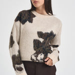 Maglia donna over fantasia panna RUGGITO107861 A3P2SD3 PINKO 
