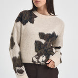Maglia donna over fantasia panna RUGGITO107861 A3P2SD3 PINKO 