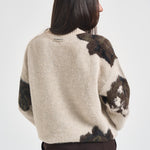 Maglia donna over fantasia panna RUGGITO107861 A3P2SD3 PINKO 