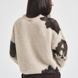 Maglia donna over fantasia panna RUGGITO107861 A3P2SD3 PINKO 