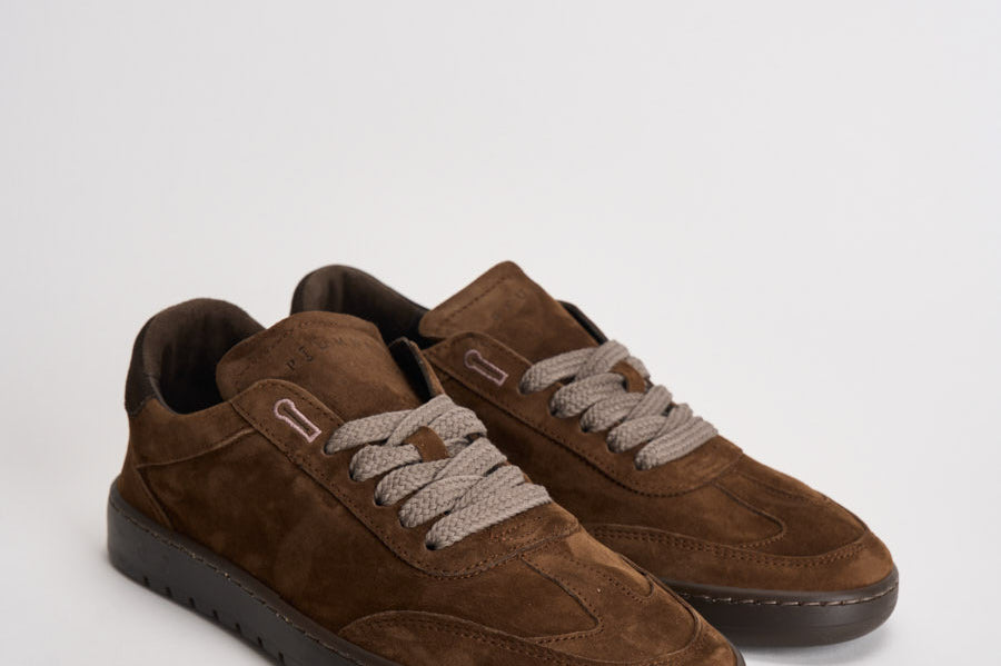 Sneakers uomo in suede marrone PH021 561BROWN PIUMHA STUDIO 