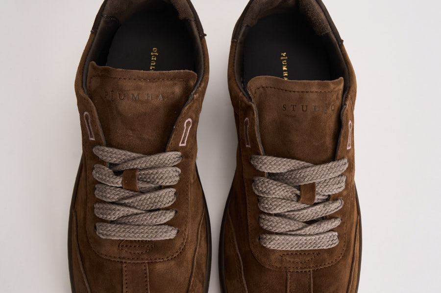 Sneakers uomo in suede marrone PH021 561BROWN PIUMHA STUDIO 